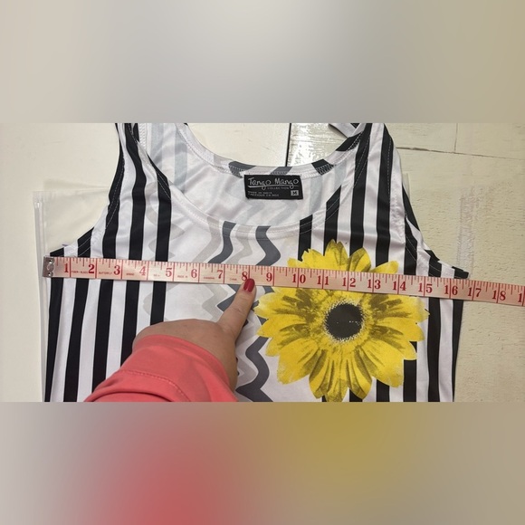 Tango Mango Flower Print A Line Sleeveless Dress Size Medium Vibrant Maximalist - Picture 4 of 8